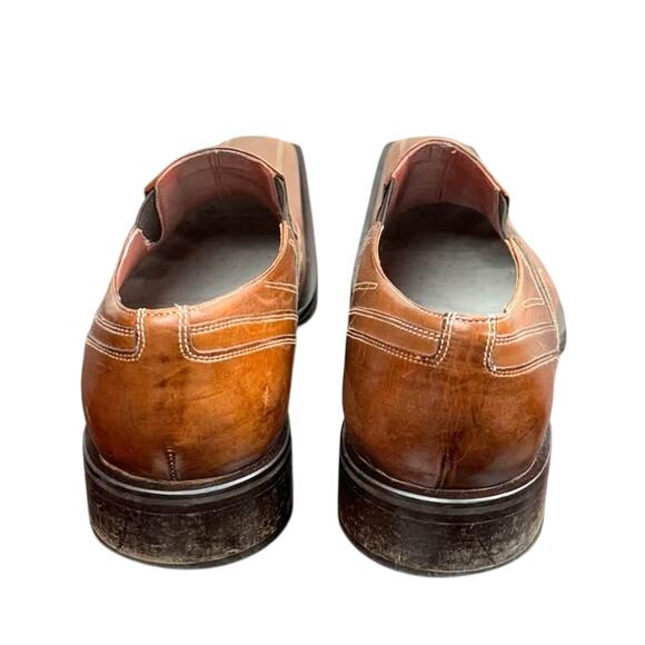 Men\'s Designer Italian VERO CUOIA Camel Leather Square Toe Loafer Dress Shoe -42 main image 7